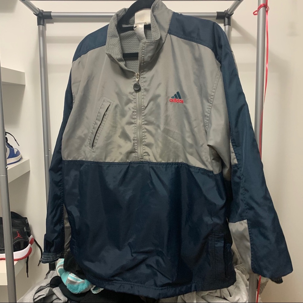 Vintage Adidas Quarter Zip Windbreaker